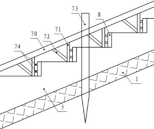 Suspended formwork pouring method for concrete foundation steps