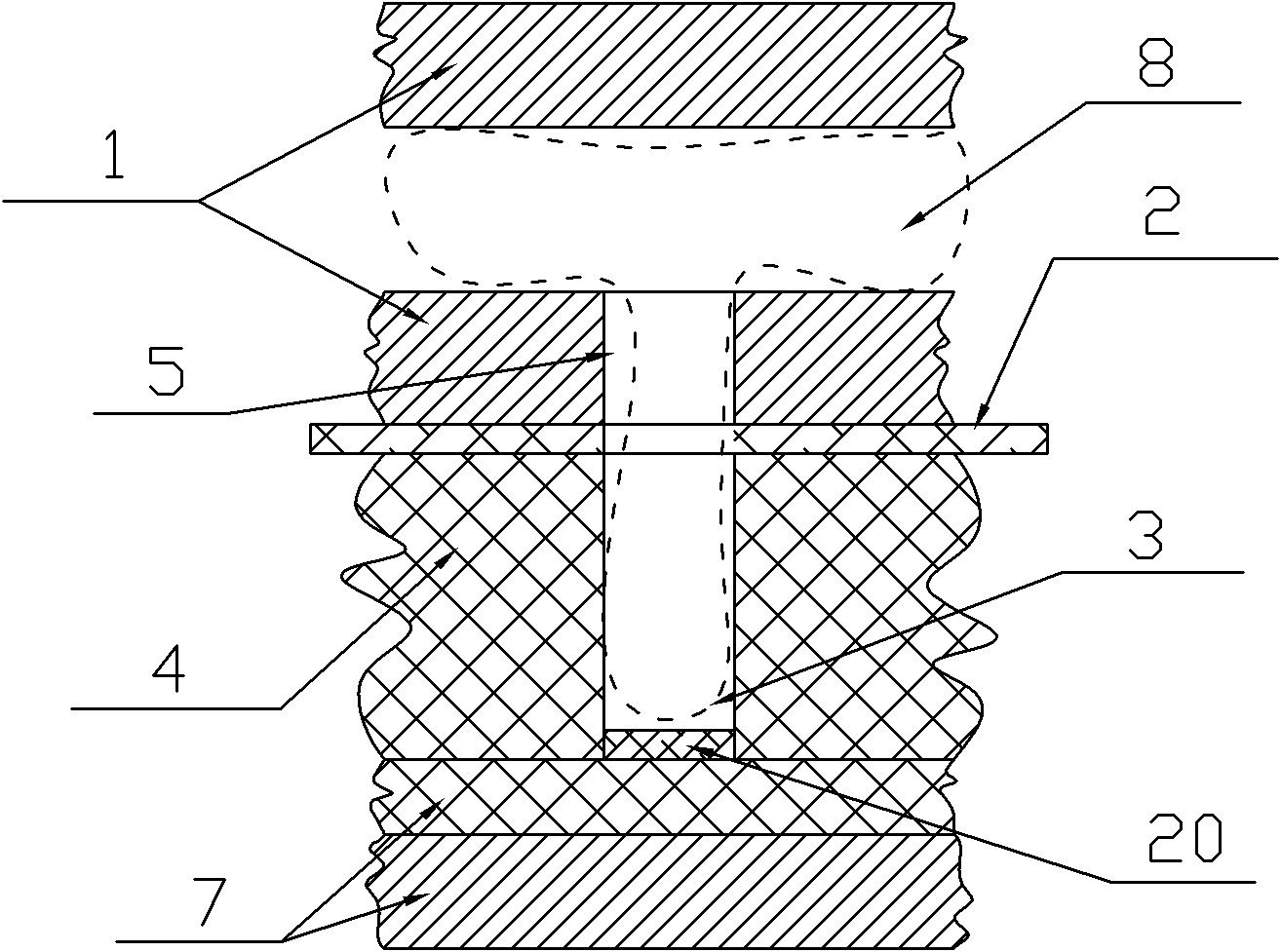 Film pneumatic punching method and corresponding equipment