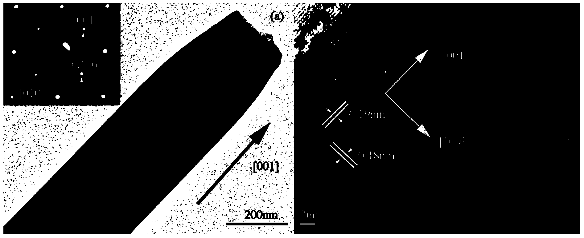 Method for preparing hydrogen sensitive element based on quadrature-phase molybdenum oxide nano-belt