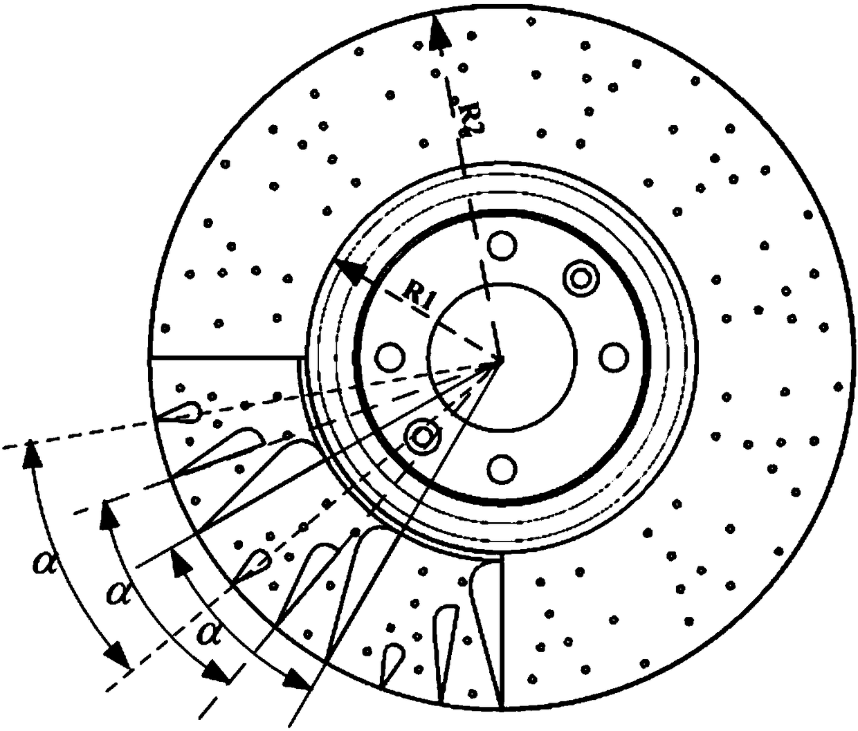 An air-cooled vehicle brake disc with air passage