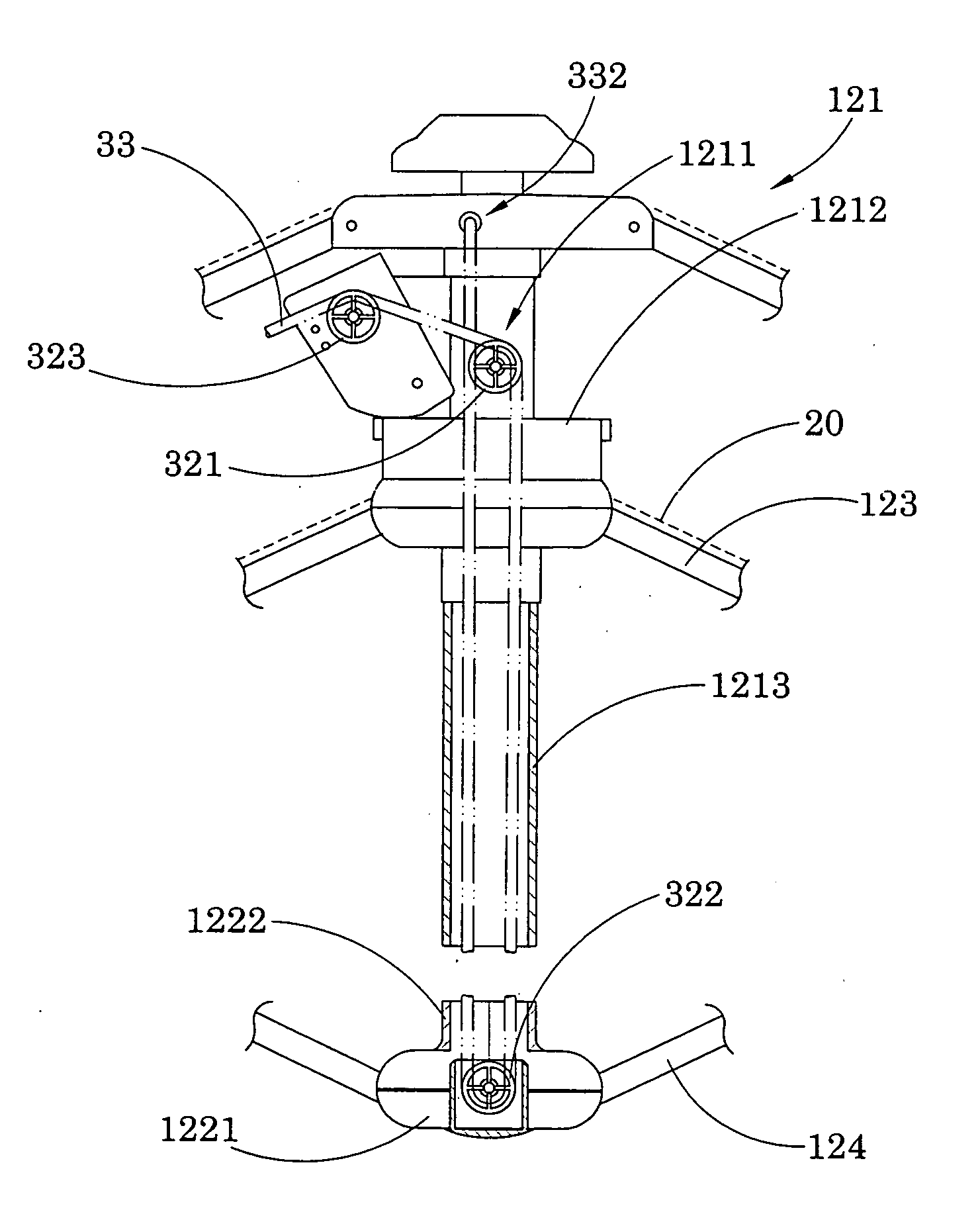 Operation system for outdoor umbrella