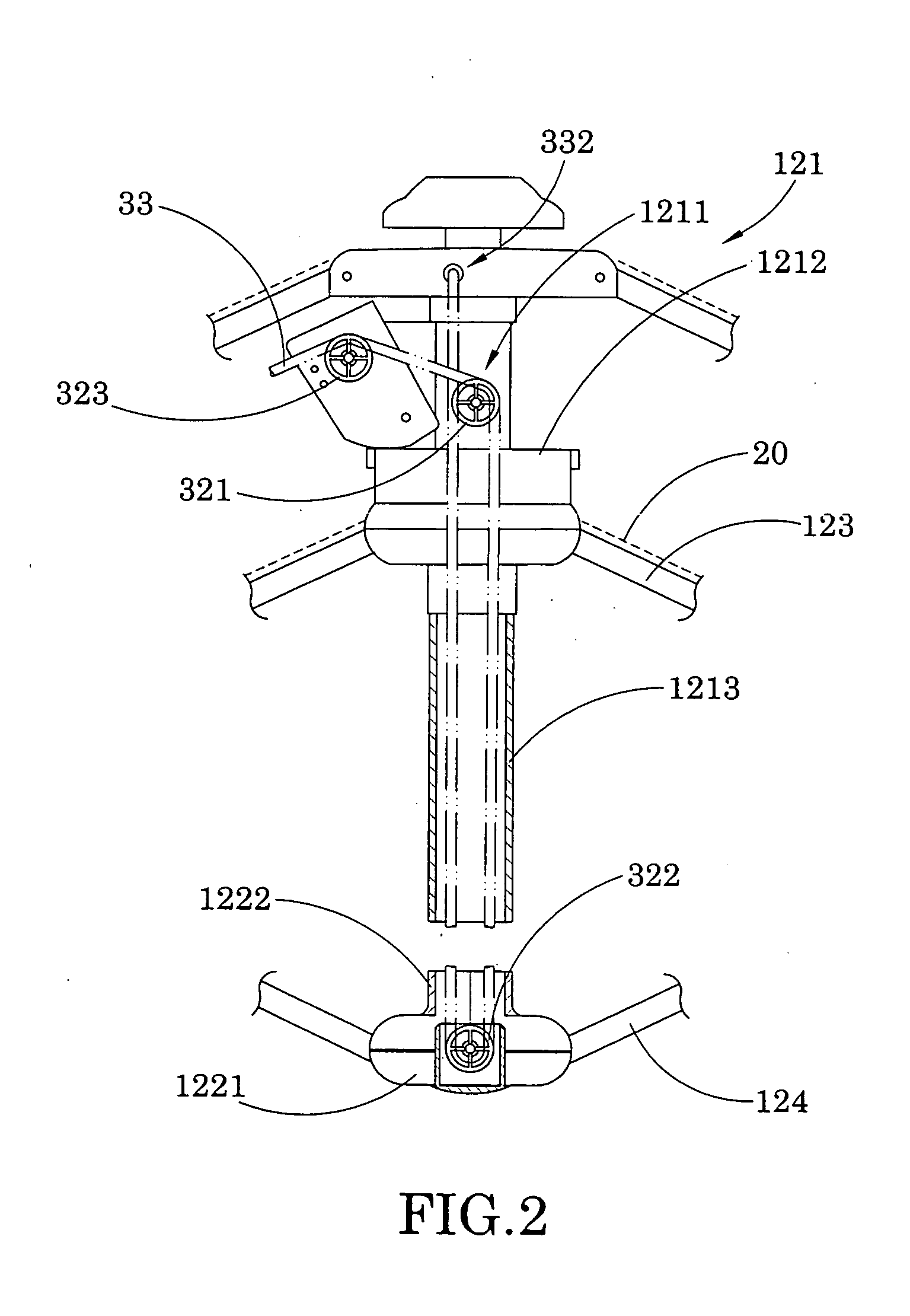 Operation system for outdoor umbrella