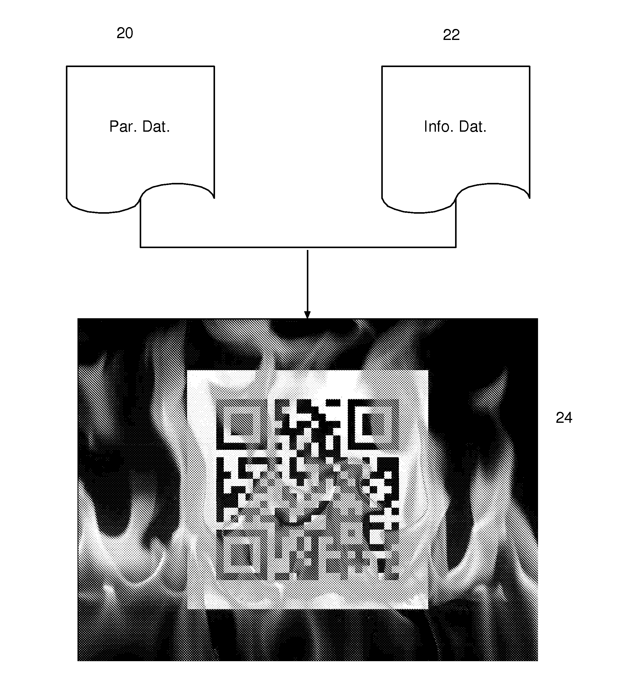 Optical-reading code preparation device