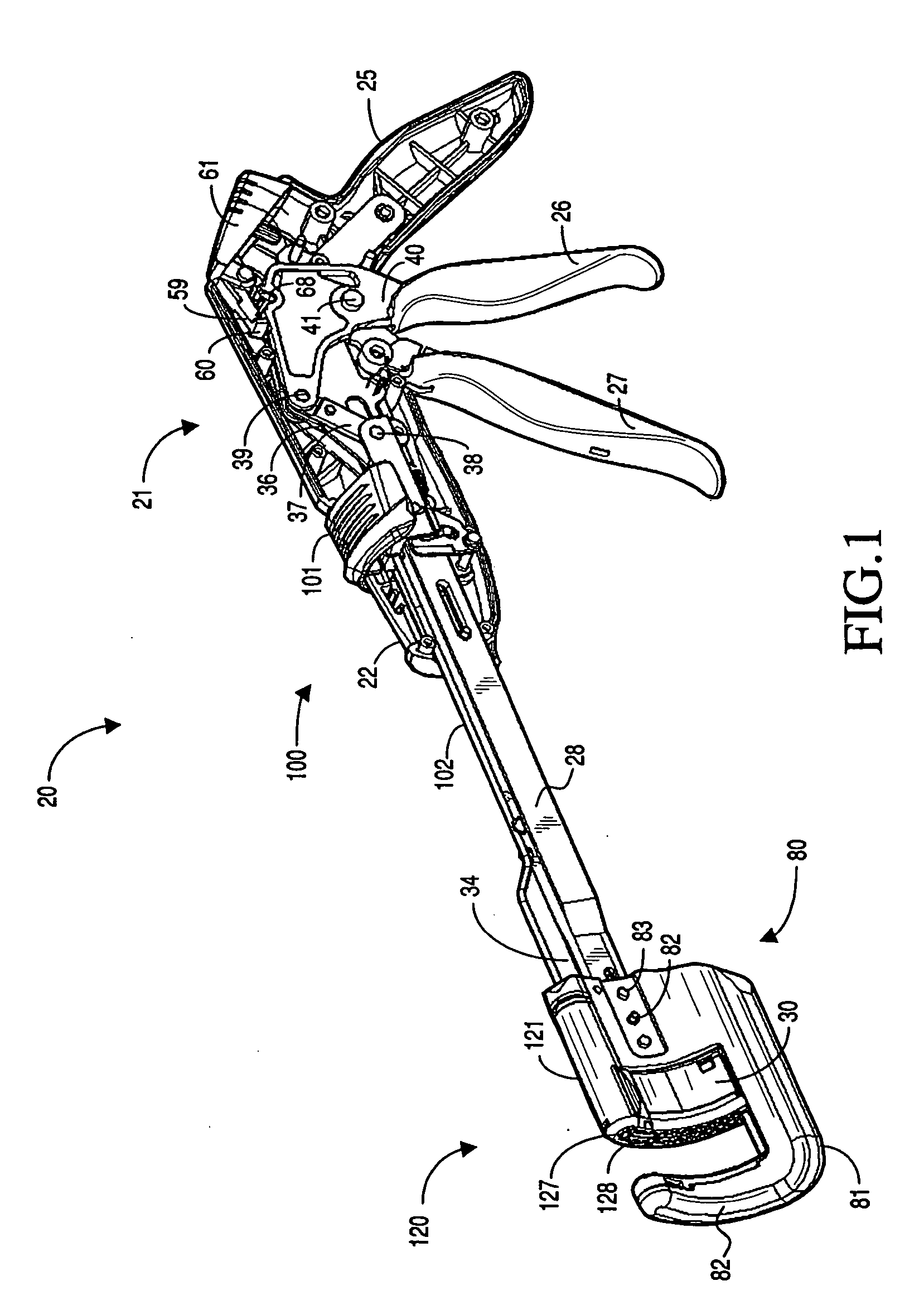 Curved cutter stapler with aligned tissue retention feature