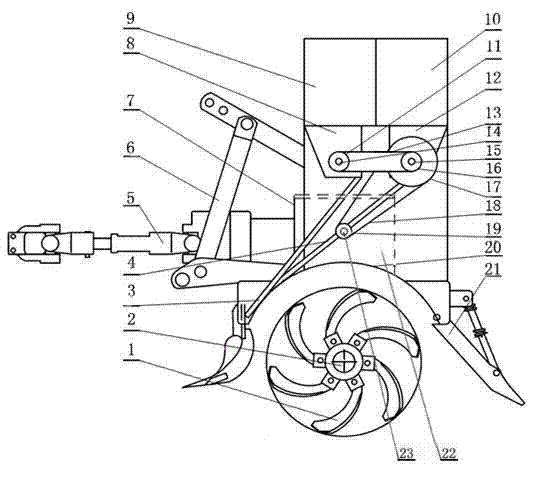 Rotary tillage full-thickness fertilizer applying machine