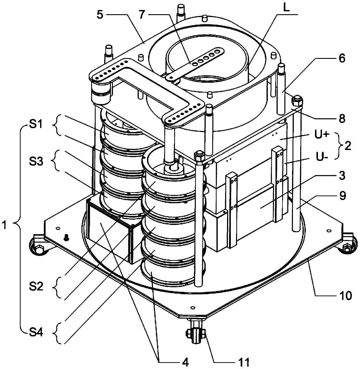 Ultralow frequency and oscillatory wave integrated partial-discharge-free cable performance detection device