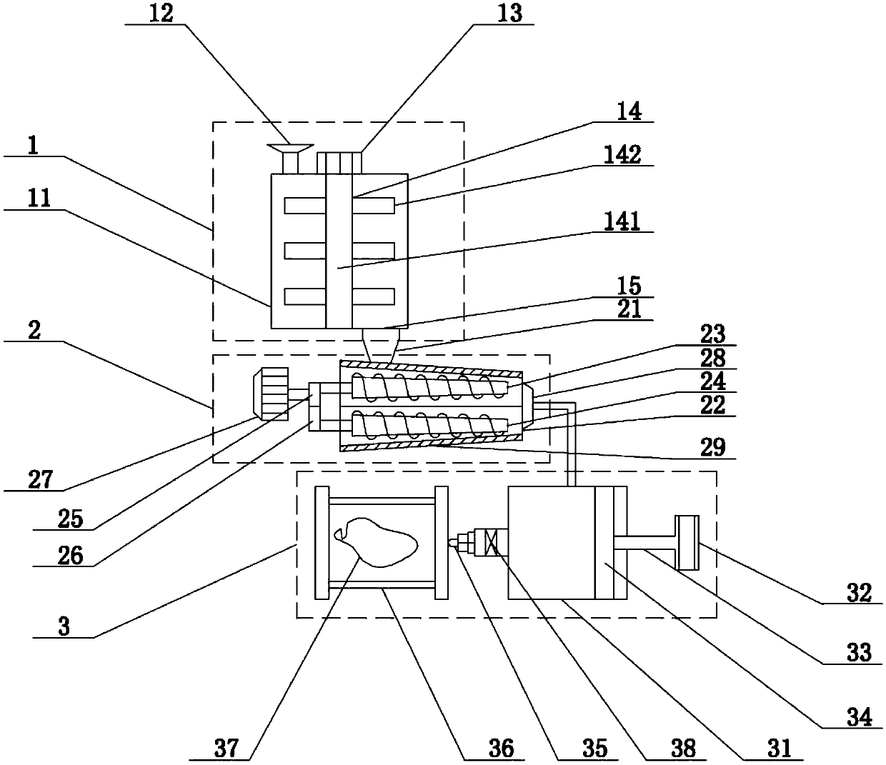 Novel guitar bag production device and preparation method thereof