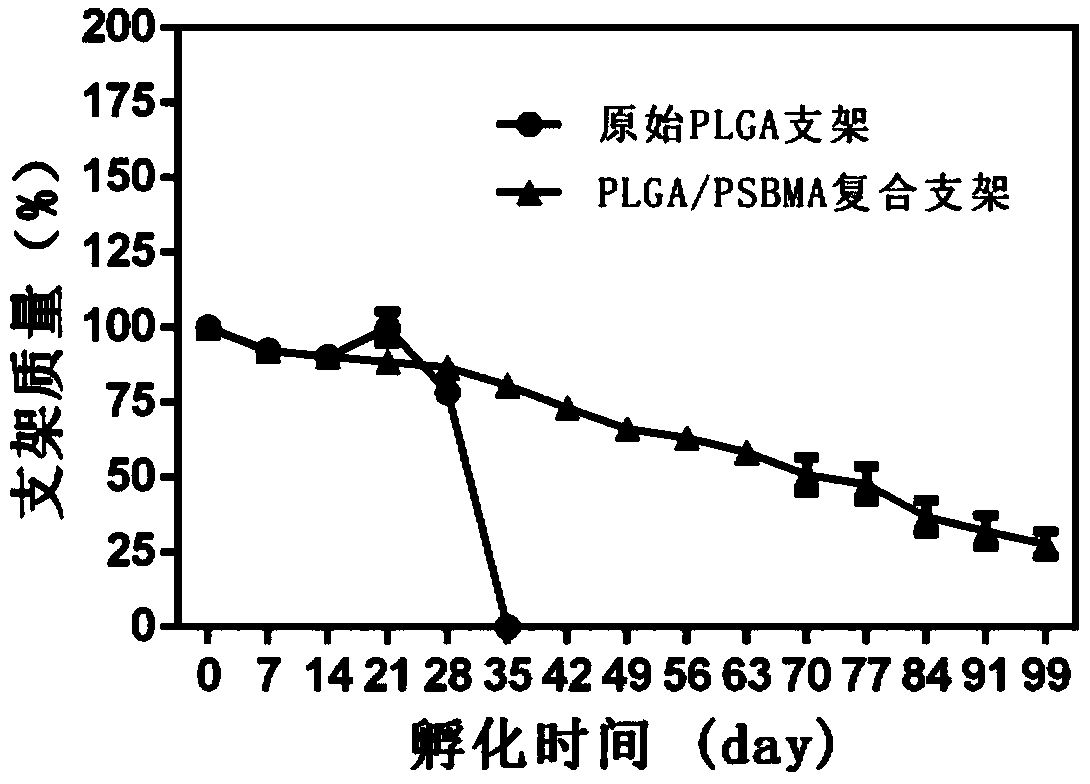 PLGA/zwitterionic composite porous bone tissue engineering scaffold and preparation method thereof