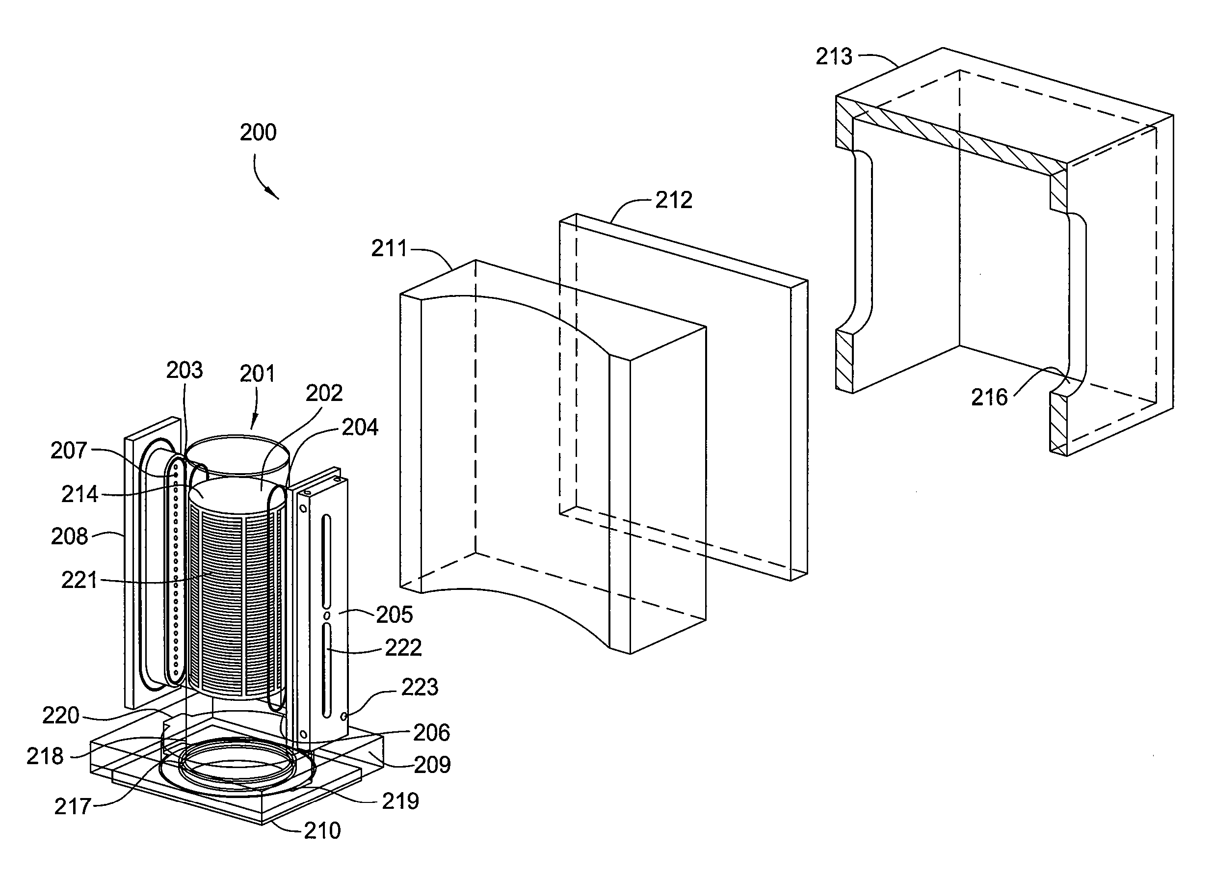 Batch processing chamber with diffuser plate and injector assembly