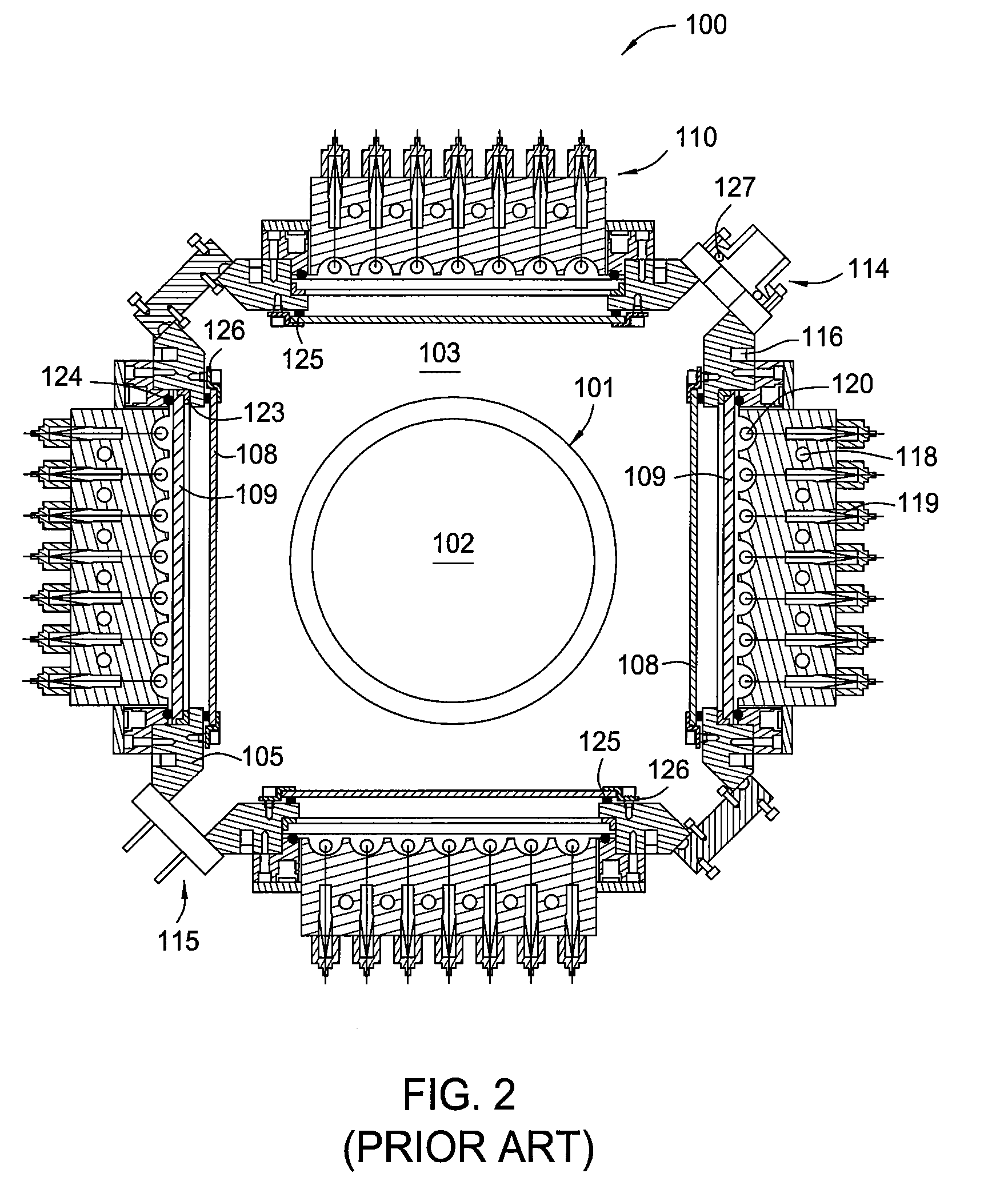 Batch processing chamber with diffuser plate and injector assembly