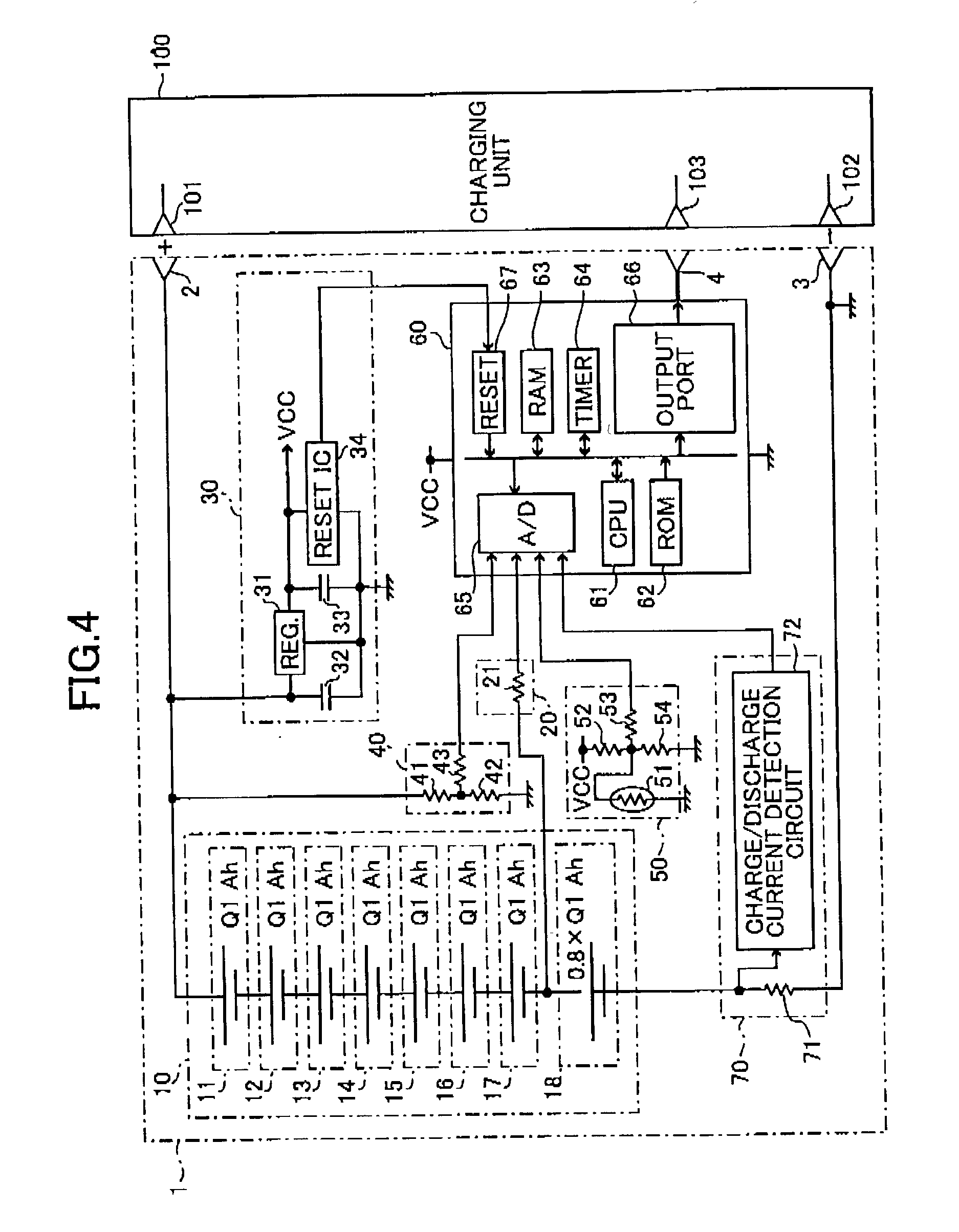 Battery pack used as power source for portable device