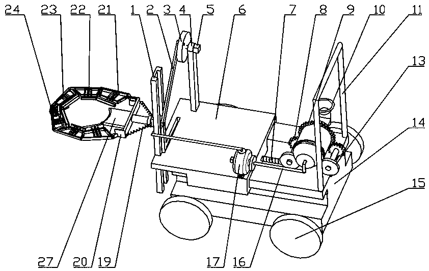 Device suitable for painting tree with whitewash and working method of device