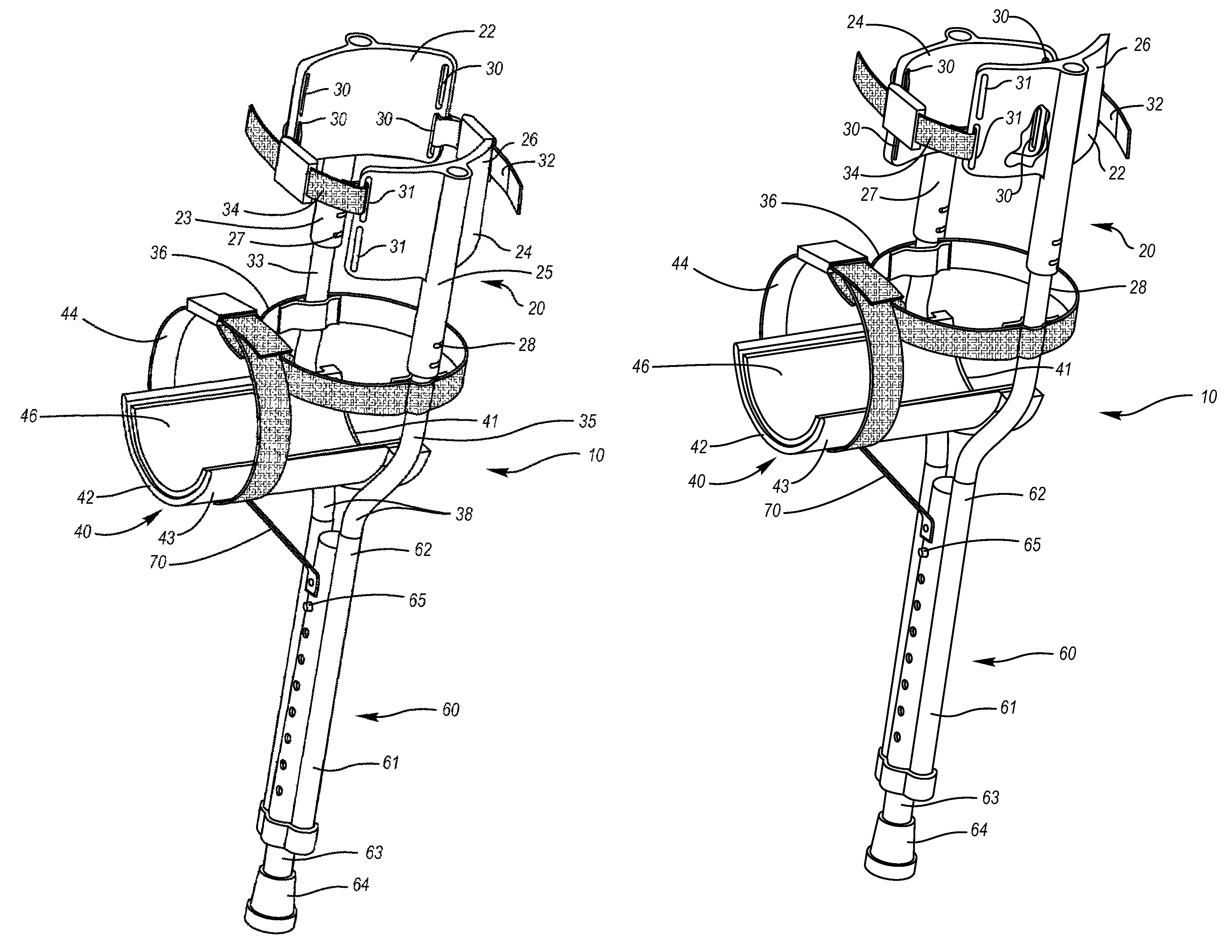 Mono-Crutch for lower leg disability