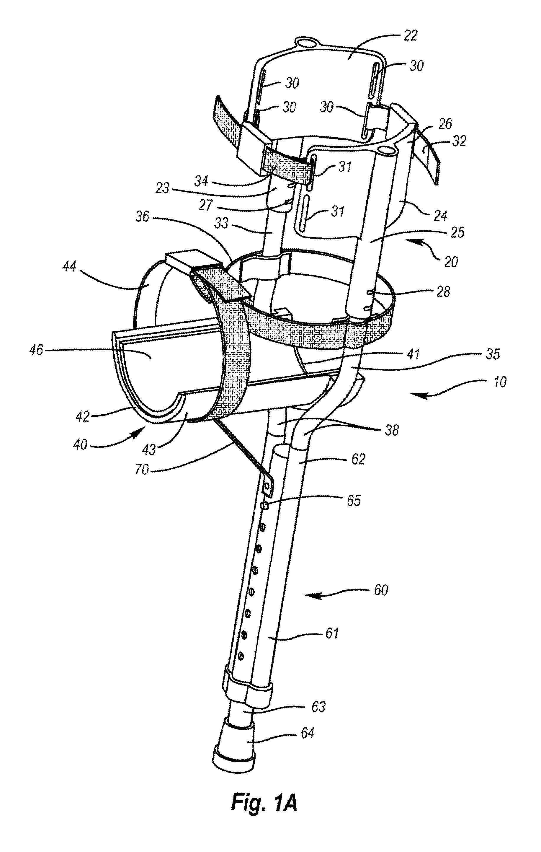 Mono-Crutch for lower leg disability