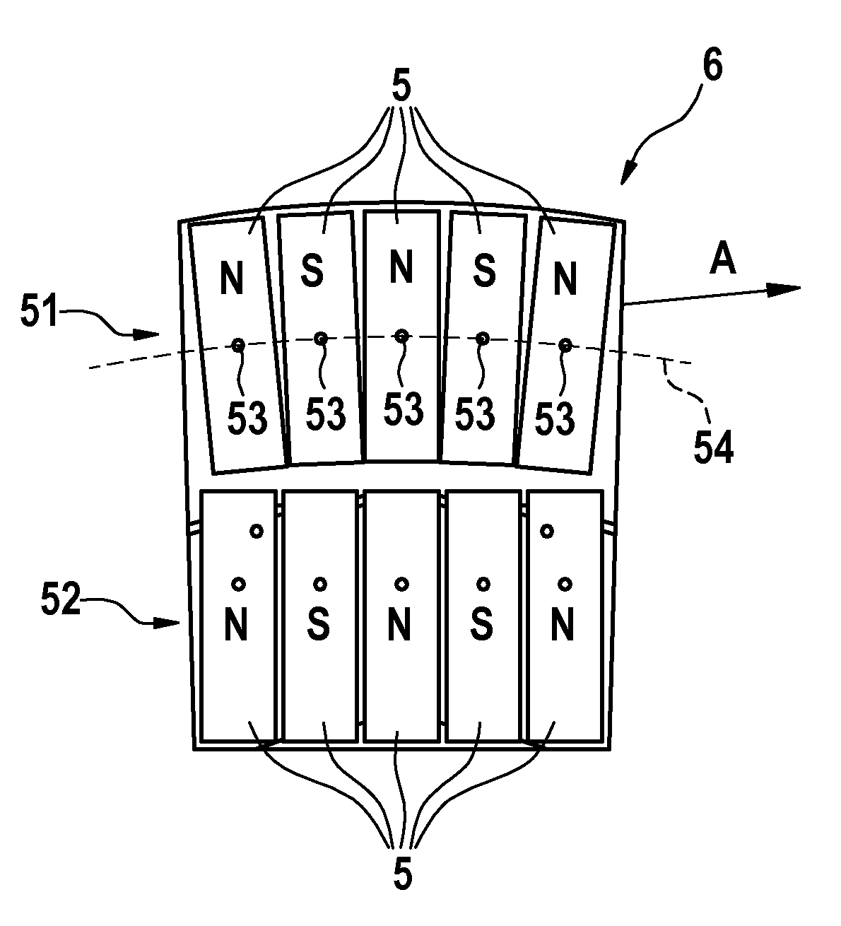 Revolving transport device having an improved drive concept