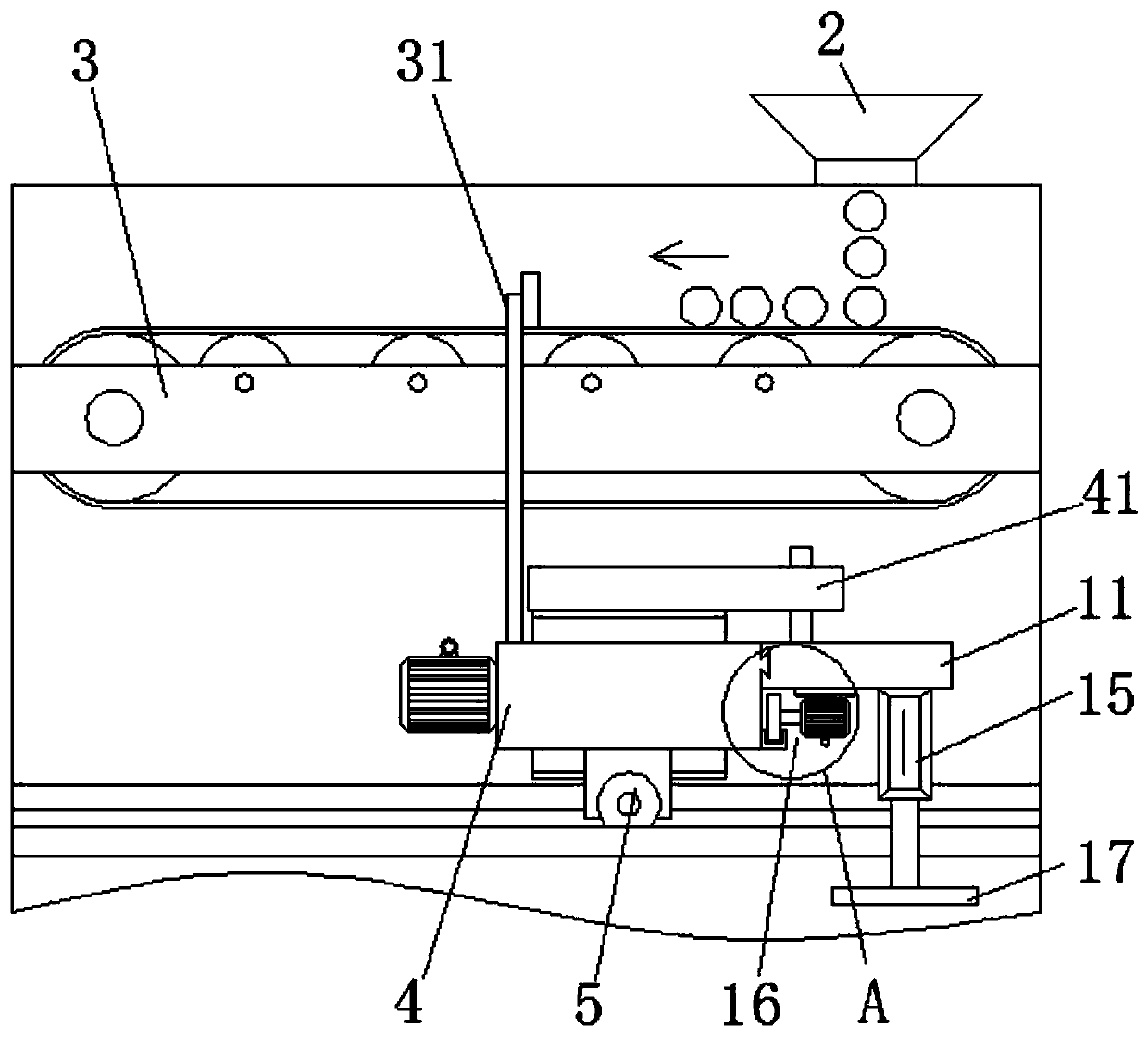 Snow storage bin with snow distribution mechanism and for snow sweeper