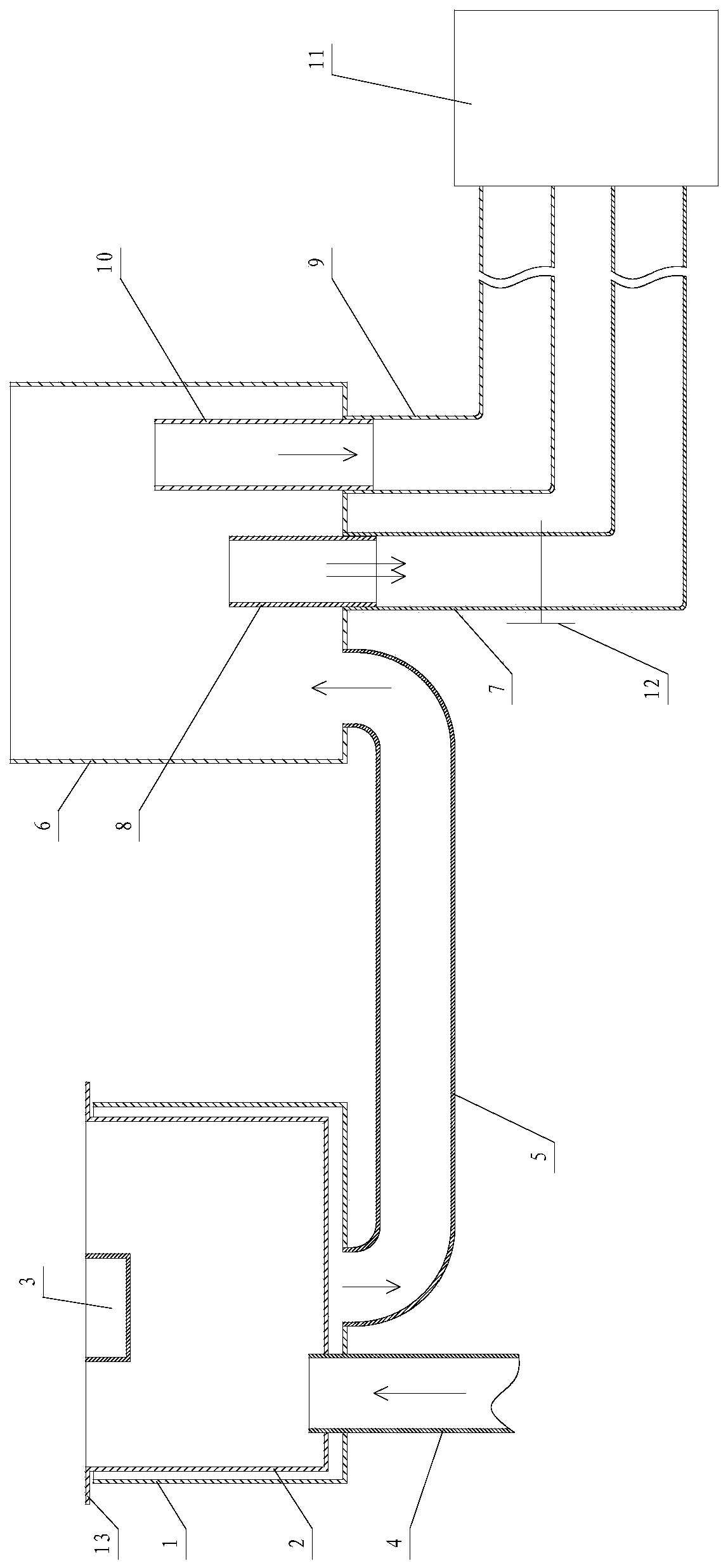 Split type surface-layer waste collector suitable for circulating water shrimp culture system to allow live shrimps to return to pool by themselves