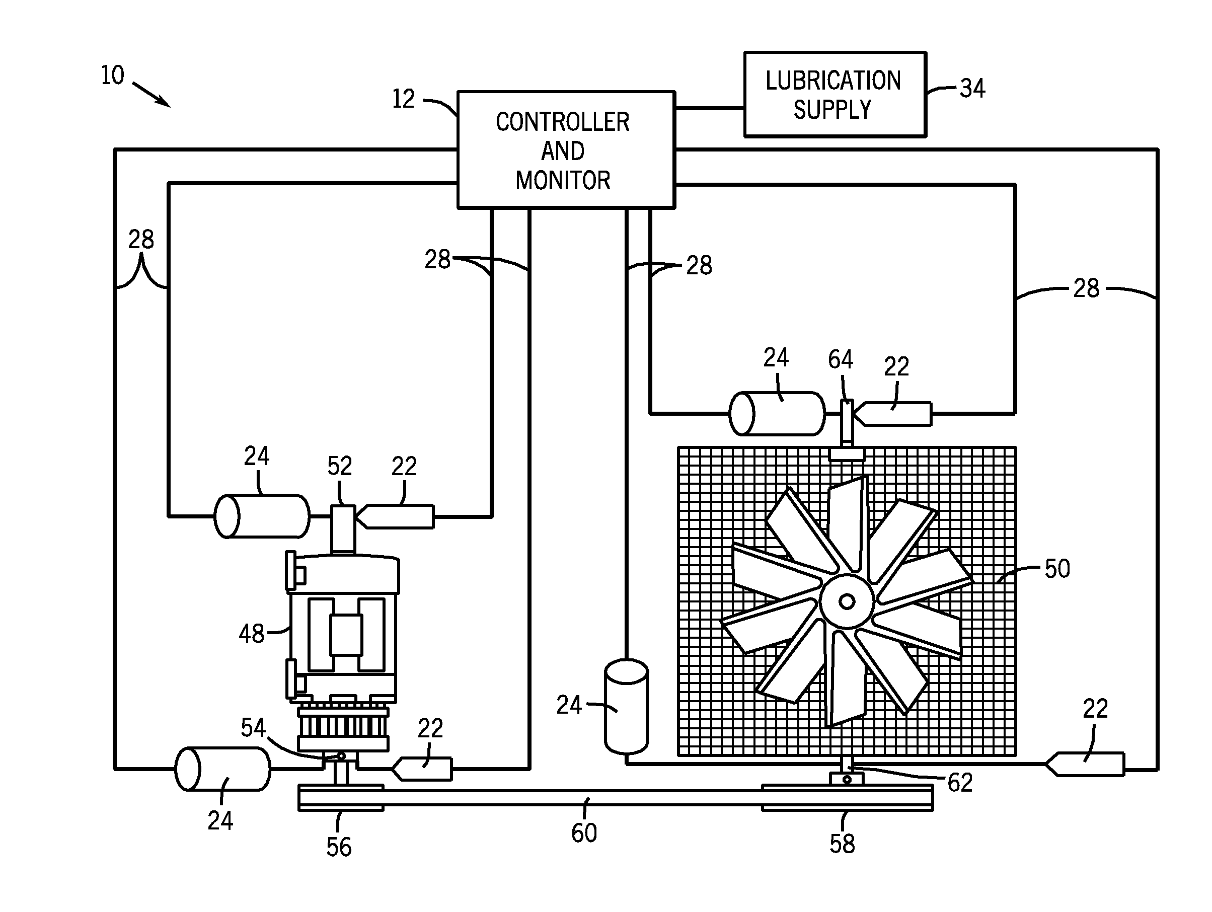 Machine conditioning monitoring closed loop lubrication system and method