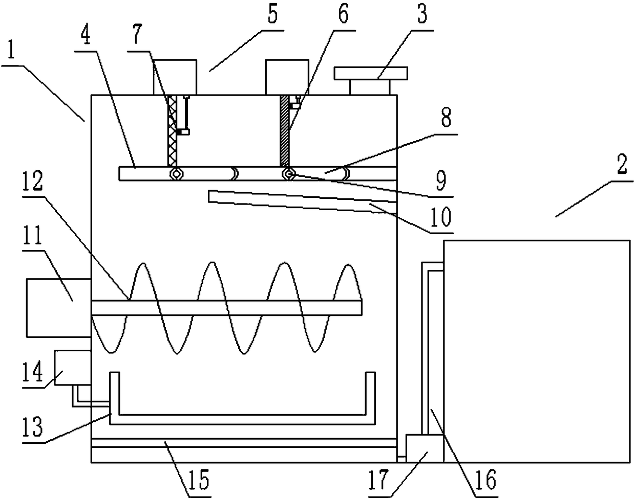 Self-cleaning sewage treatment device