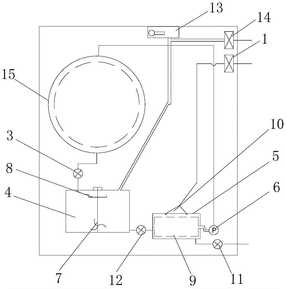 Washing machine water recycling treatment module and washing machine