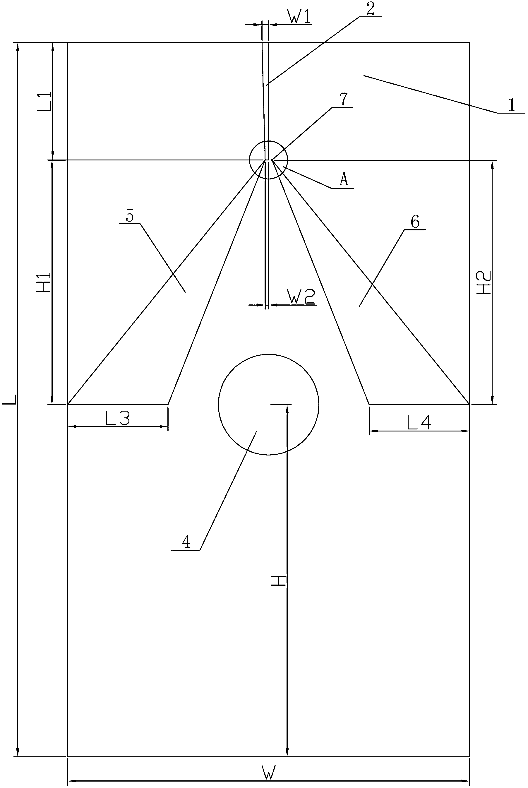 Balanced micro-strip line feeding printed V-shaped antenna with loading metal disc