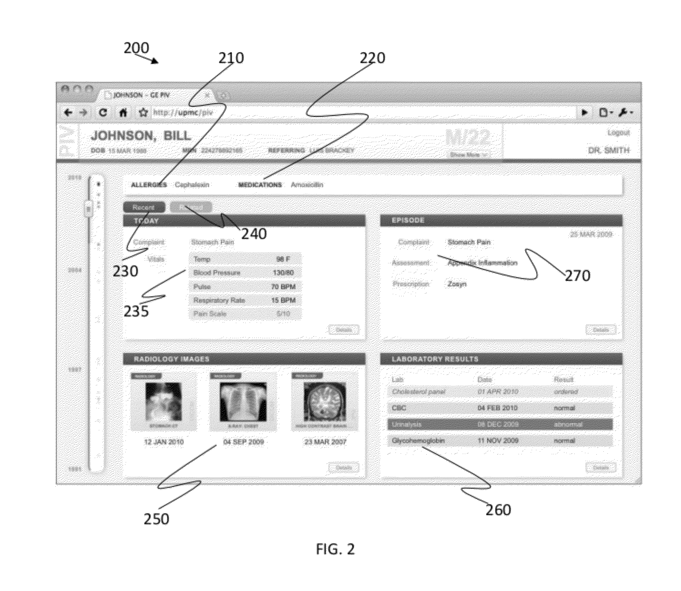 Patient information timeline viewer