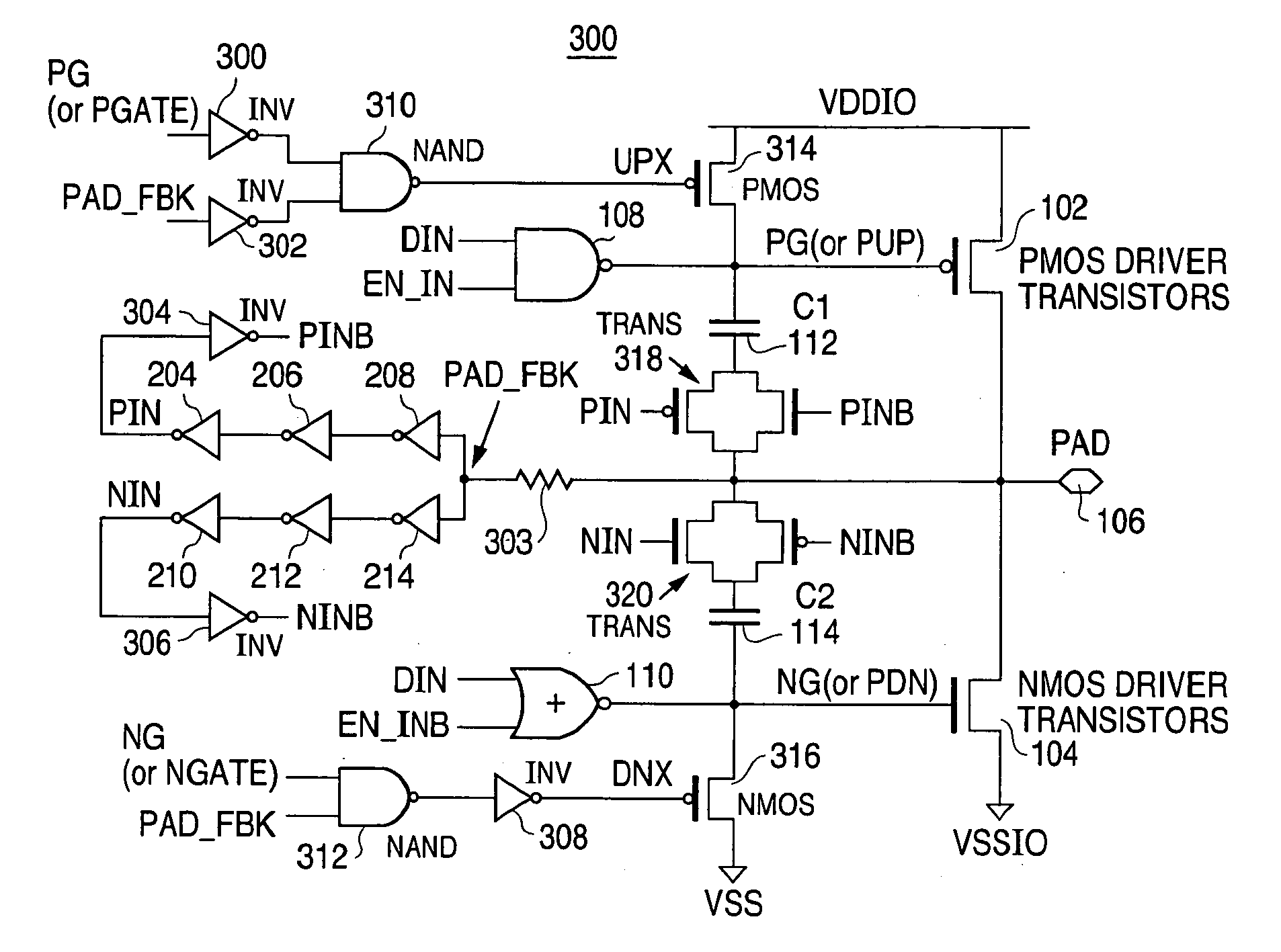 Load sense and active noise reduction for I/O circuit