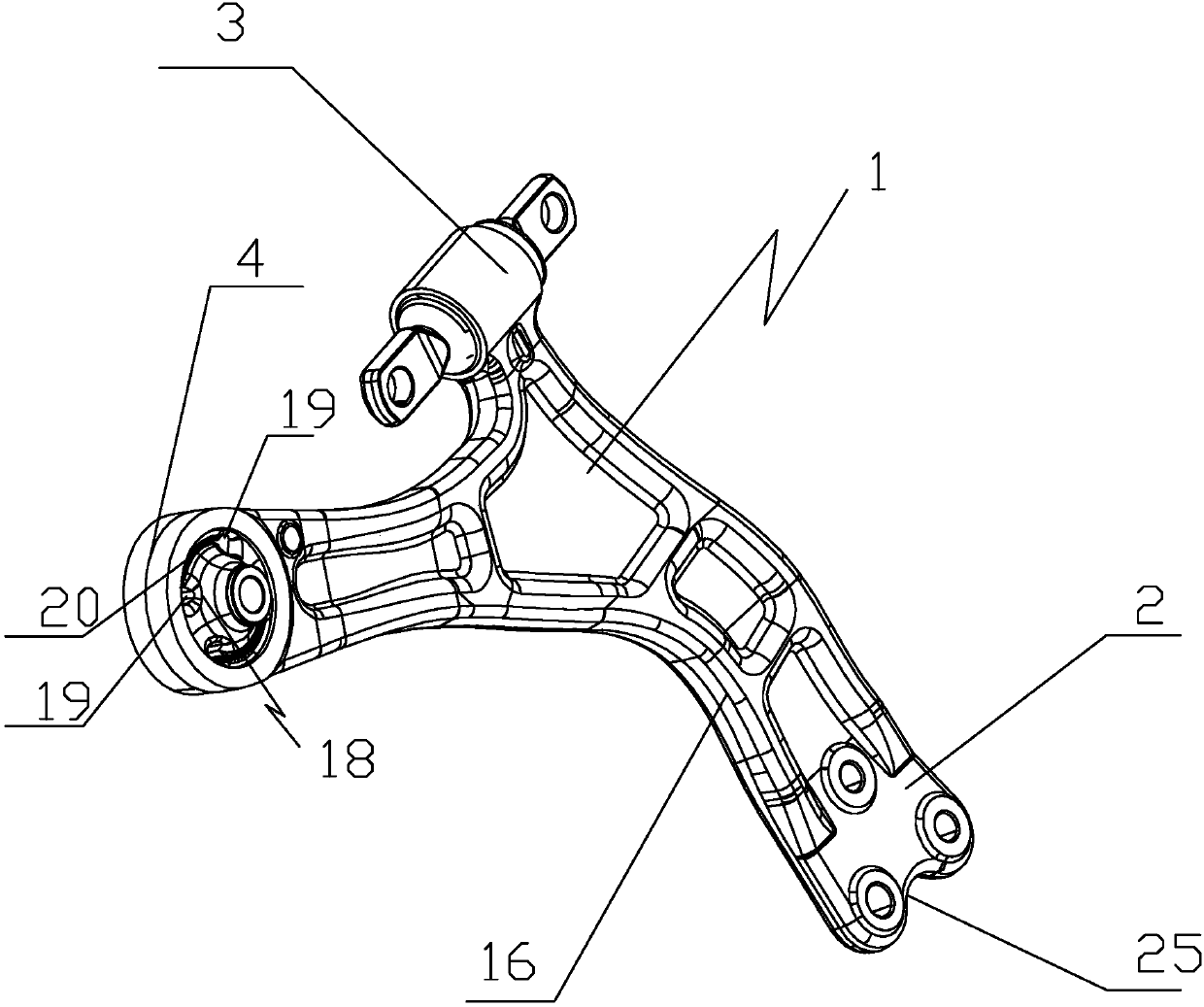 Front lower swing arm assembly