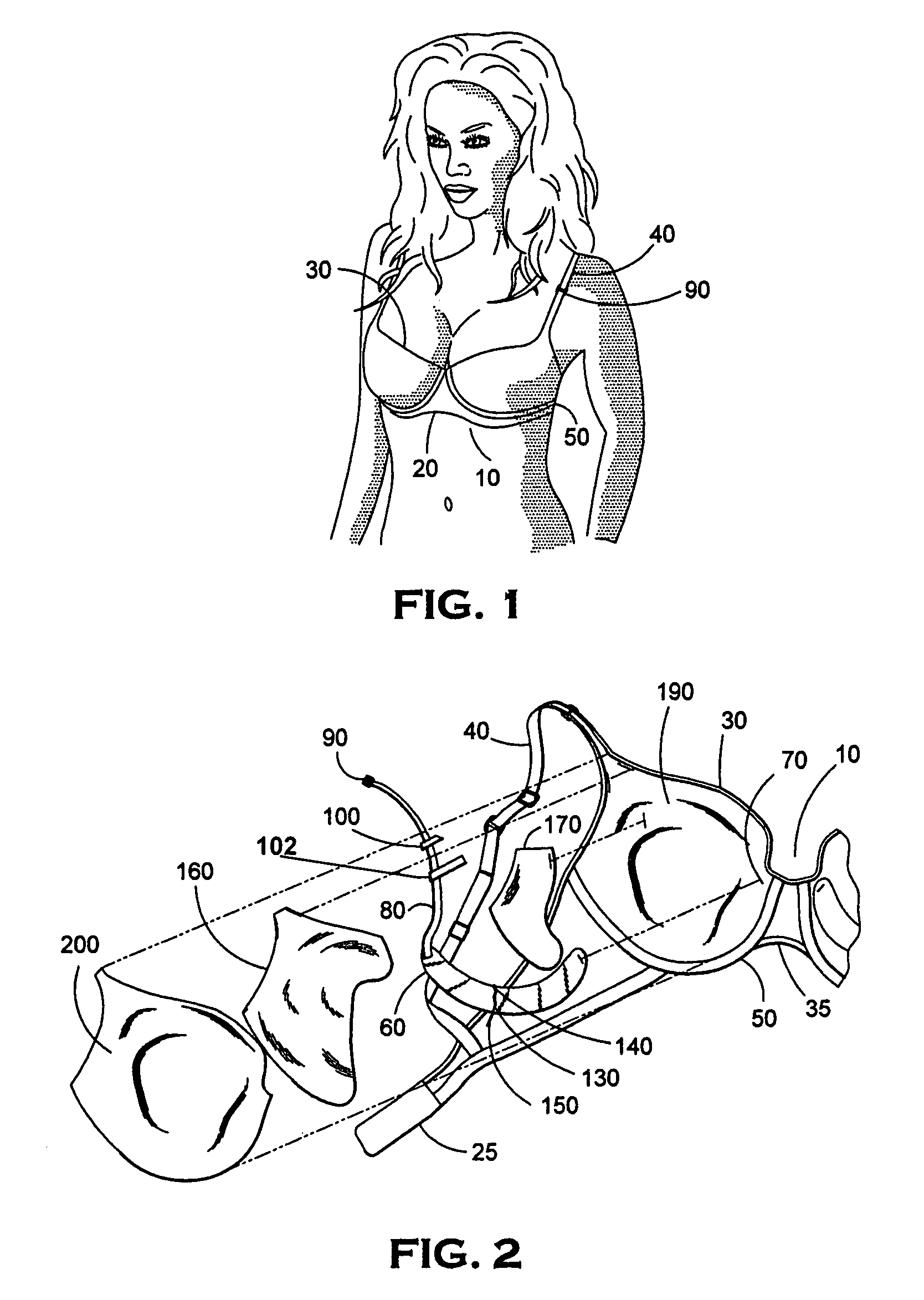 Adjustable breast positioning system for women's garment