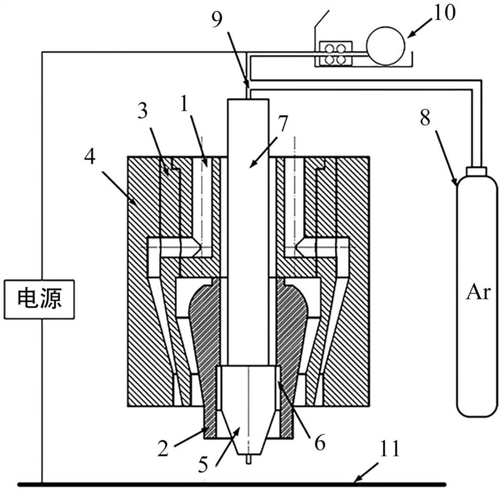 Miniature open type device with adjustable air gap for underwater local dry method welding and welding method