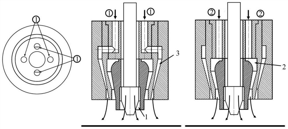 Miniature open type device with adjustable air gap for underwater local dry method welding and welding method