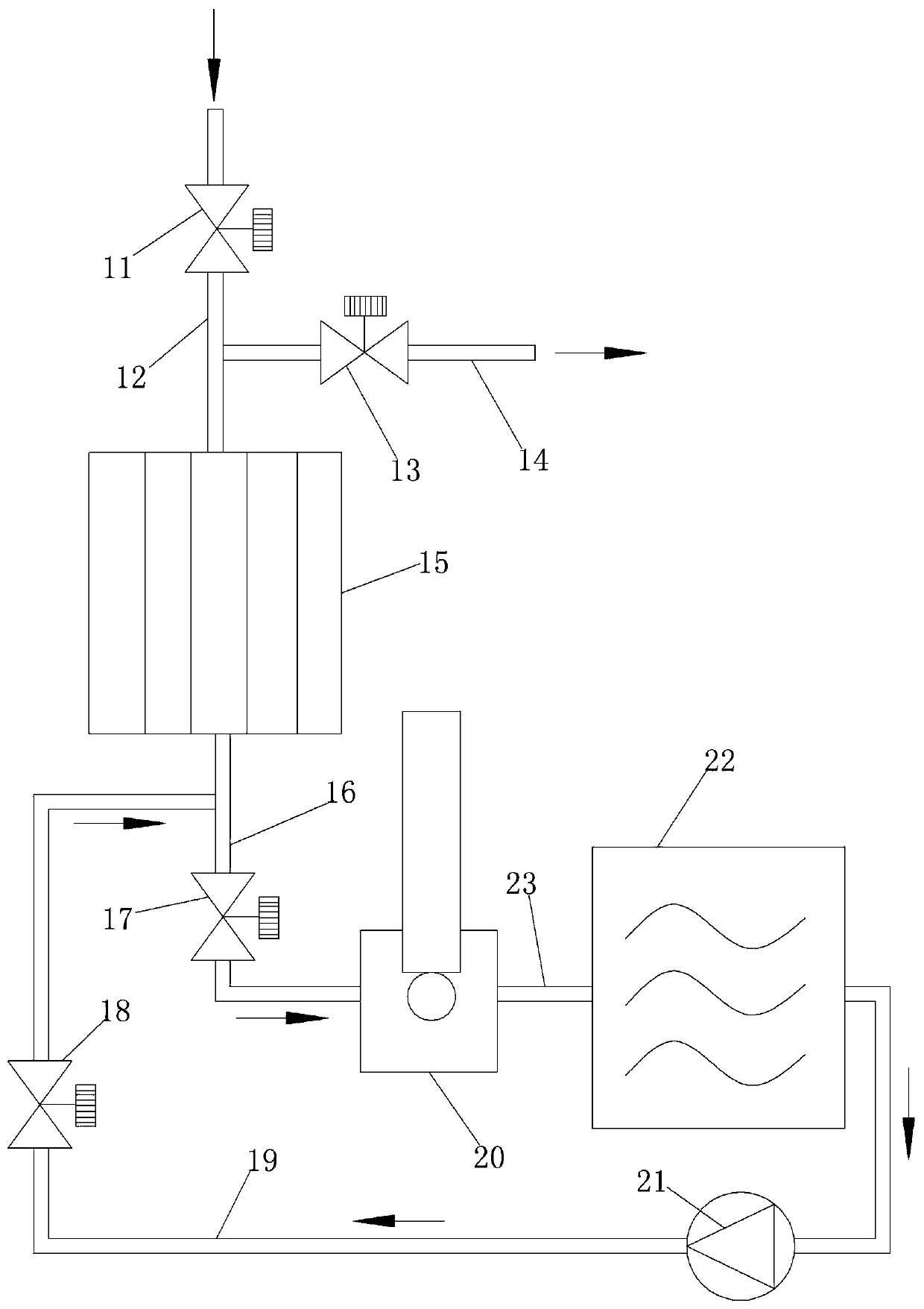 Automatic backwashing system for water vapor sampling filter of thermal power plant