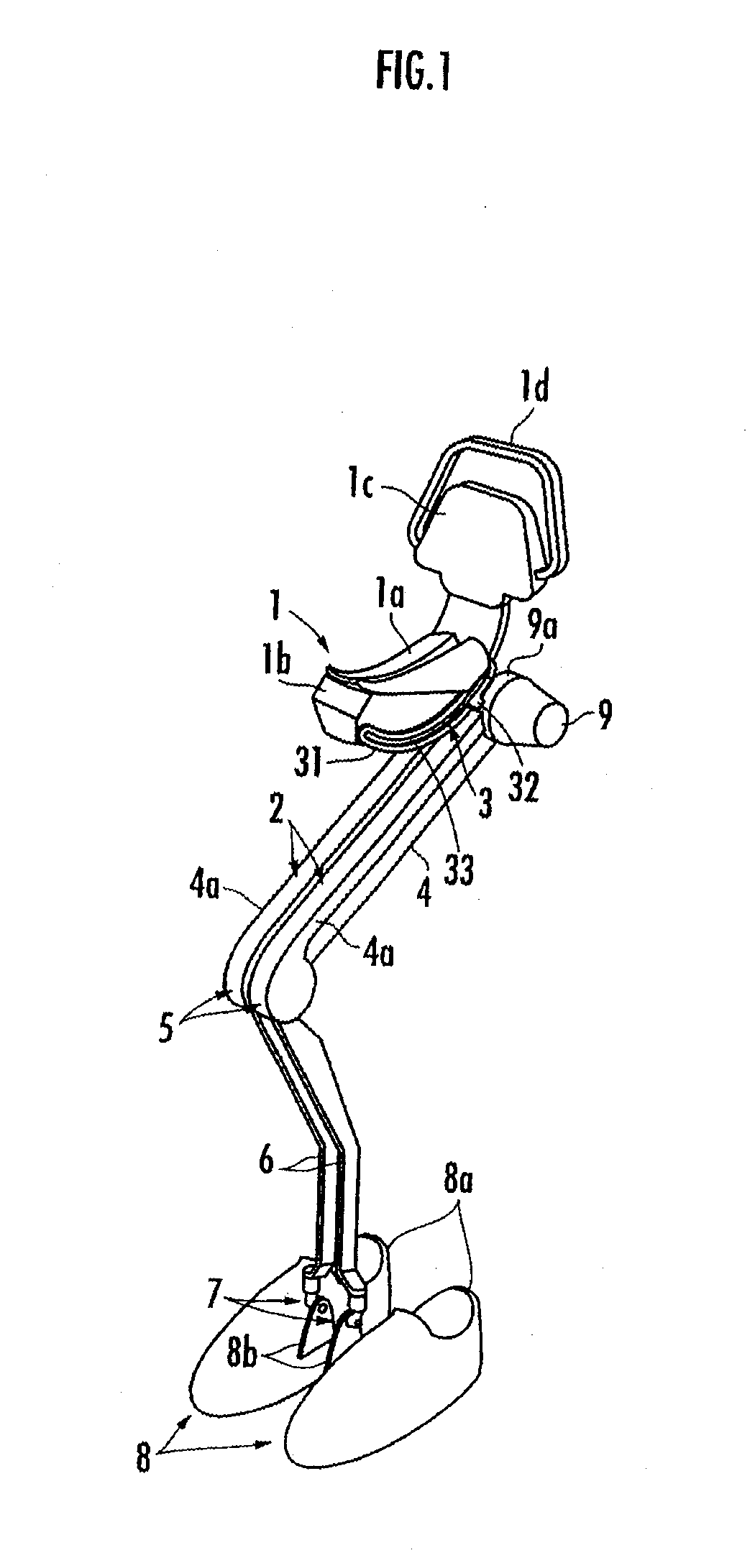 Curved guide mechanism and walk-assisting device