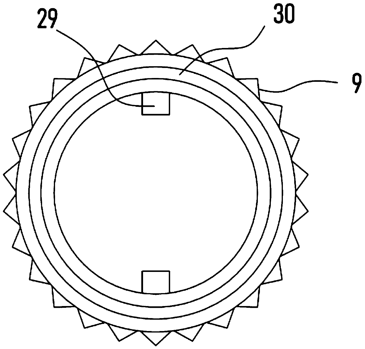 Plastic particle raw material drying device for plastic product production