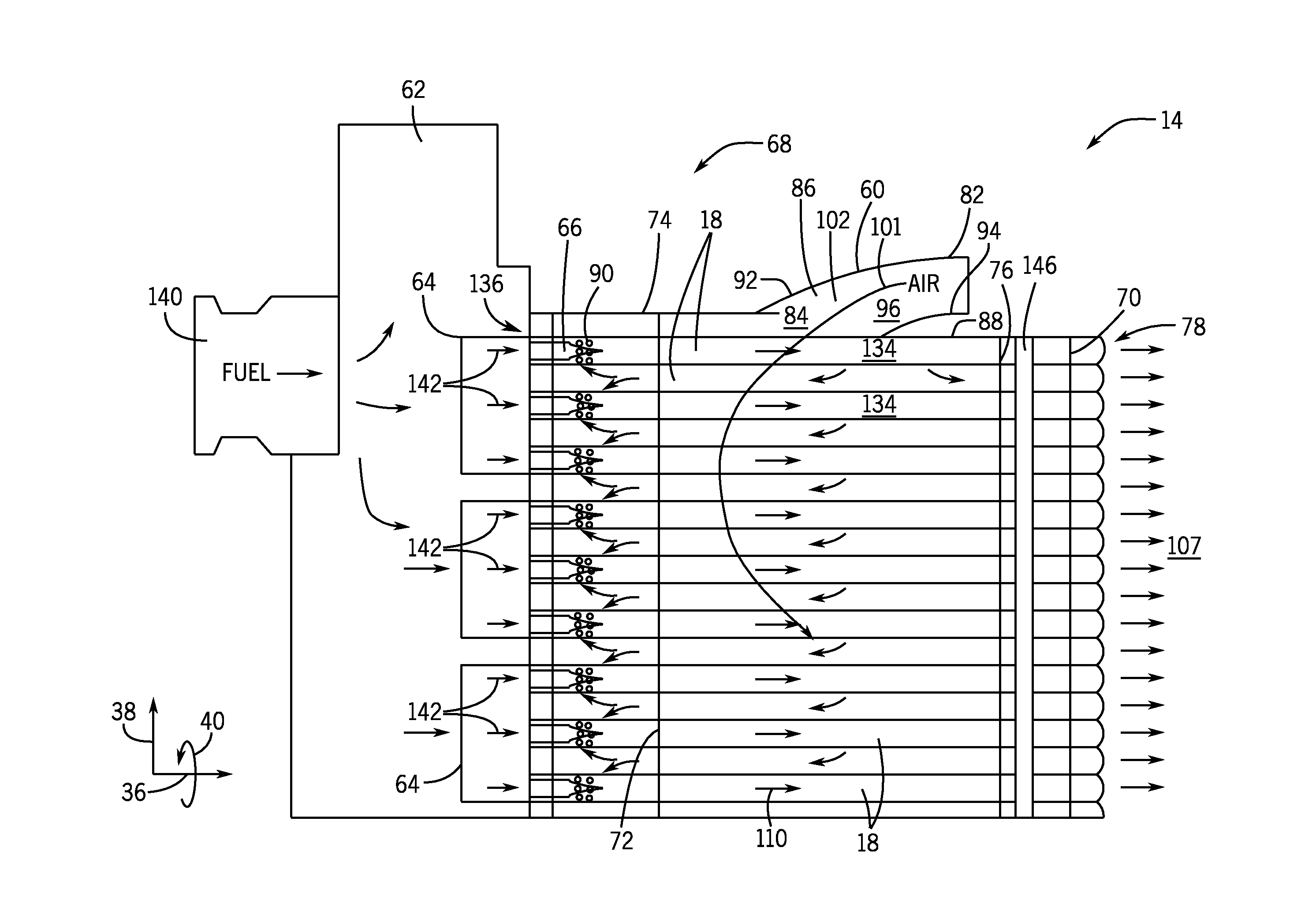 Air diffuser for combustor