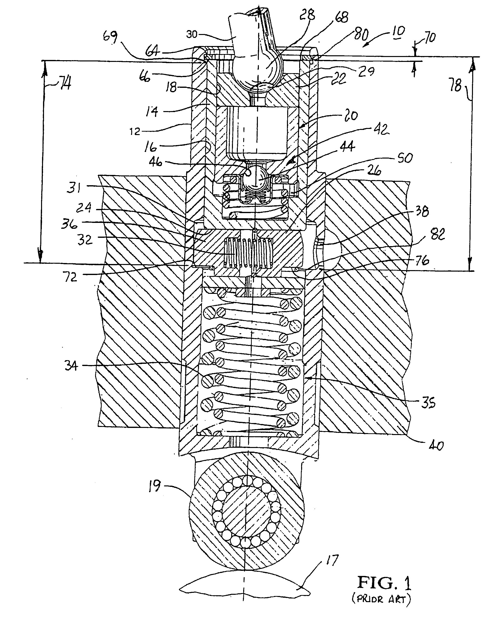 Mechanical lash ring for a switchable valve train member