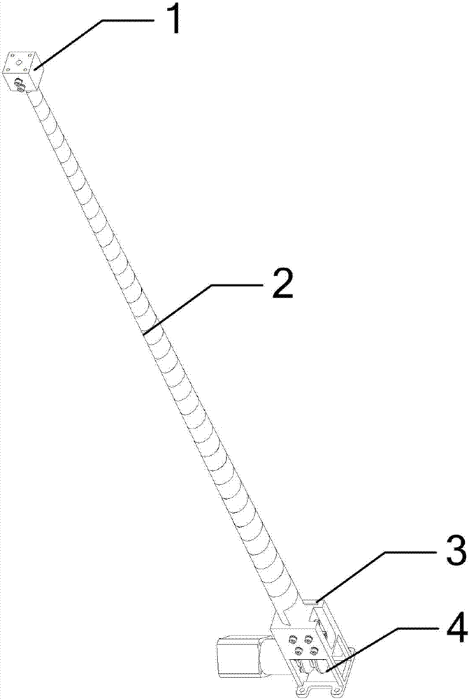 Retractable spatial stretching arm for satellite