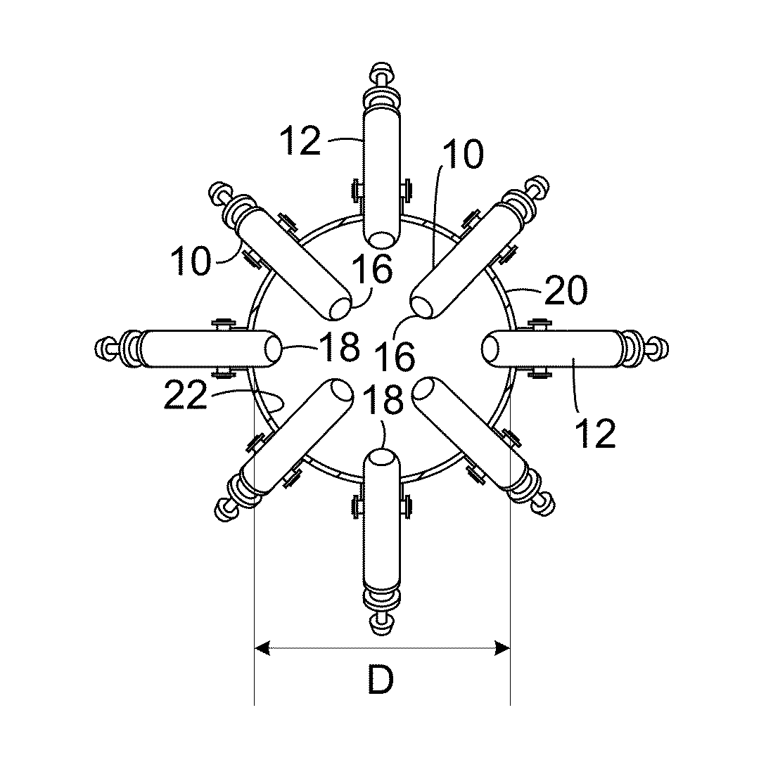 Advanced elevated feed distribution apparatus and process for large diameter FCC reactor risers