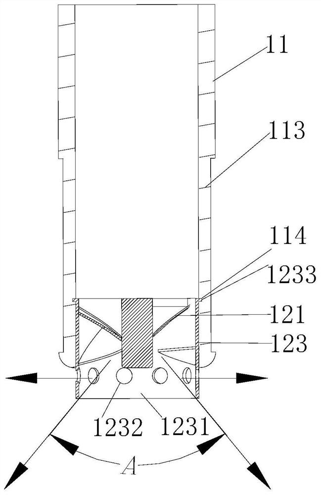 A self-rotating spray device and washing machine