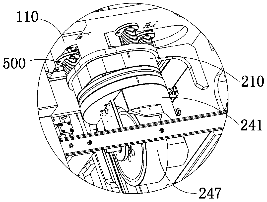 Chassis based on combination of steering wheel and active universal wheels in omnidirectional forklift AGV (automatic guided vehicle)