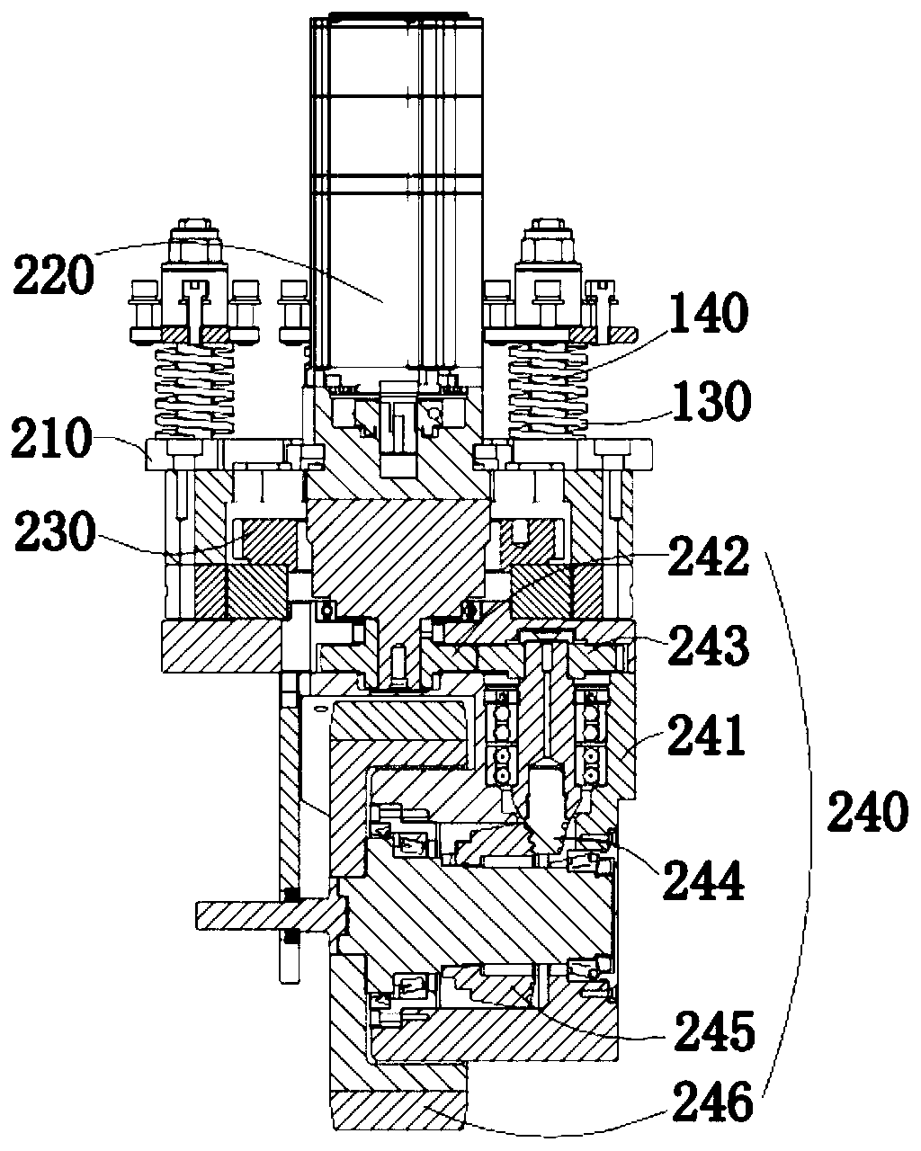 Chassis based on combination of steering wheel and active universal wheels in omnidirectional forklift AGV (automatic guided vehicle)