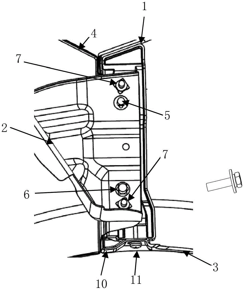 Car front bumper mounting bracket