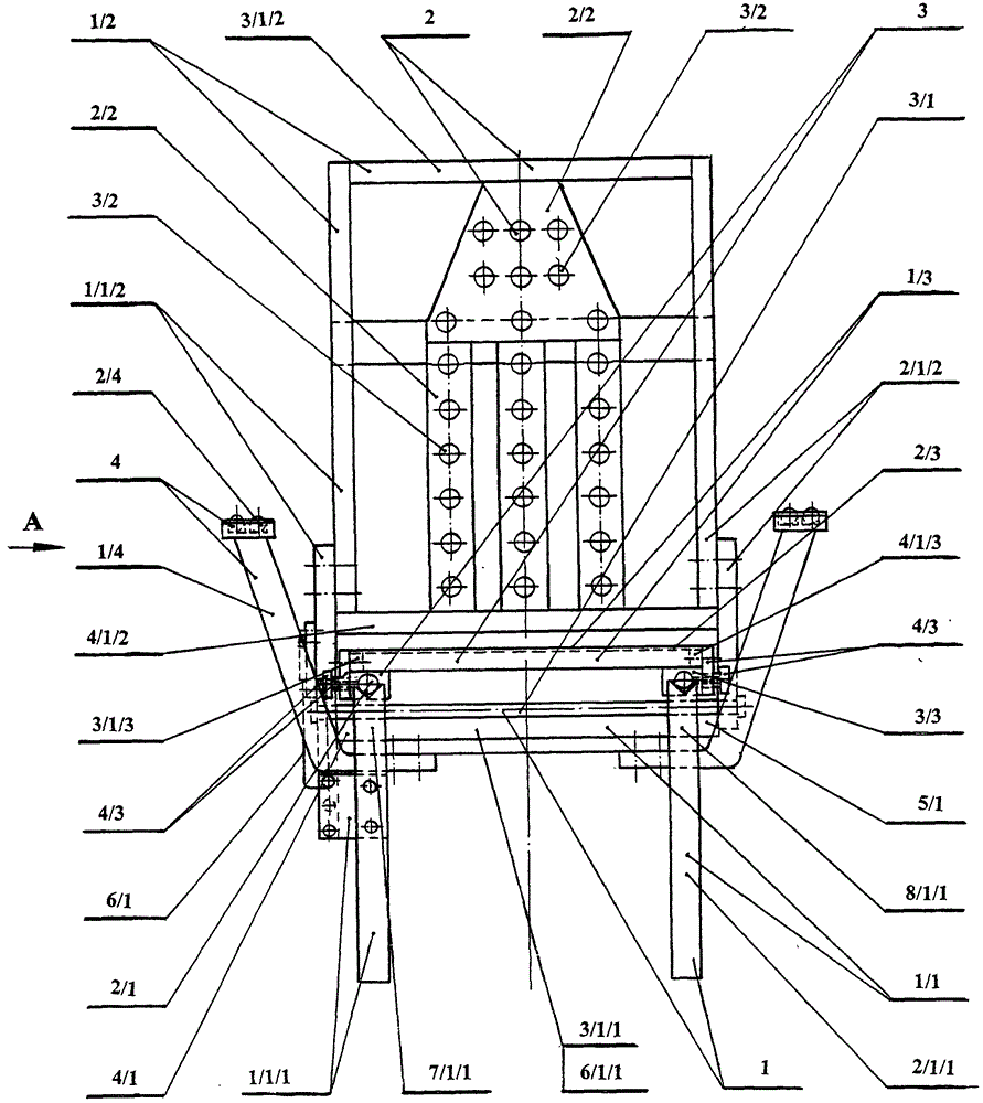 Main body structure of body-moving type fitness chair