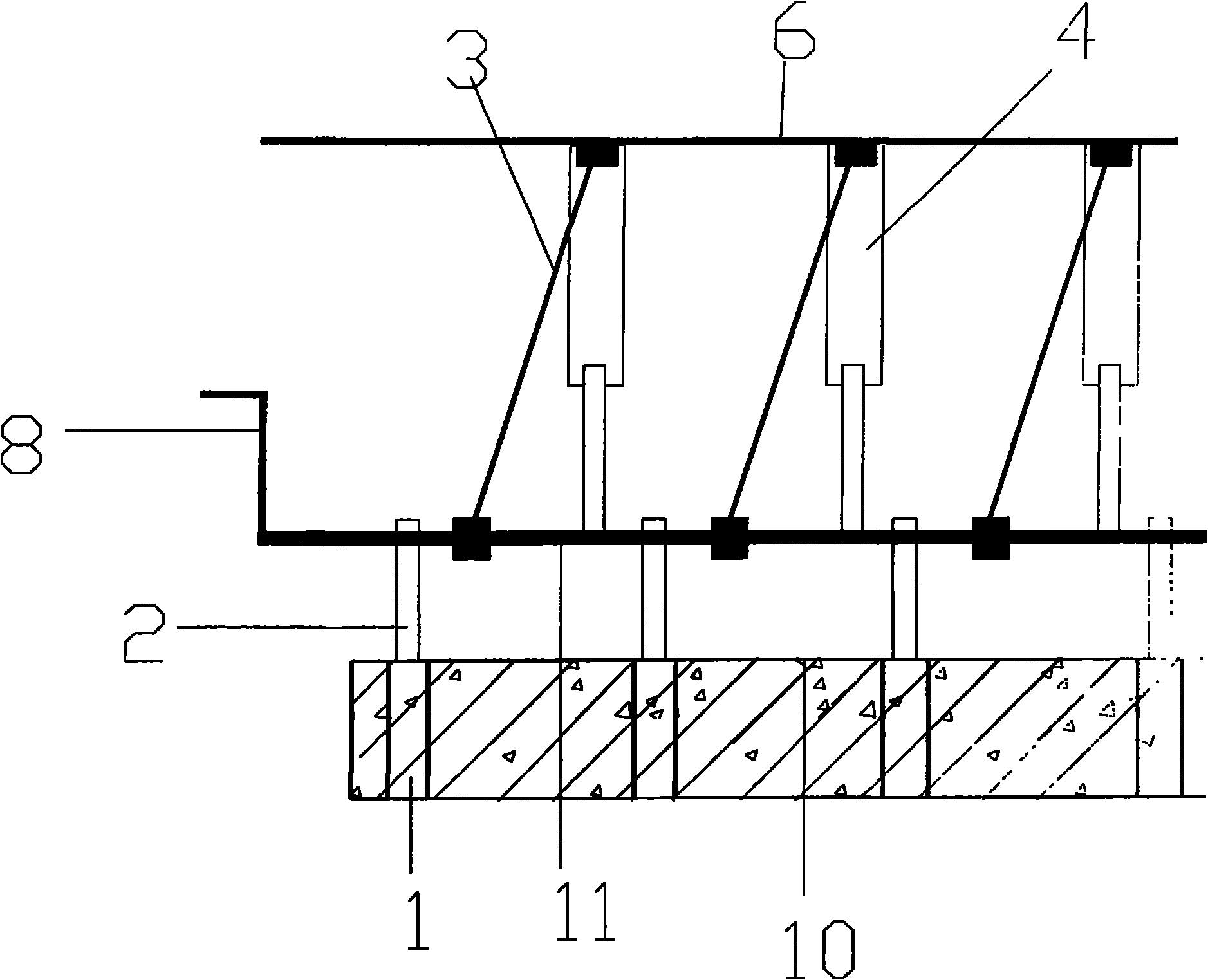 Low altitude prefabricated case beam internal mold construction method