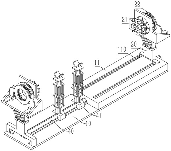 Clamping device for lamp post body weld joint treatment