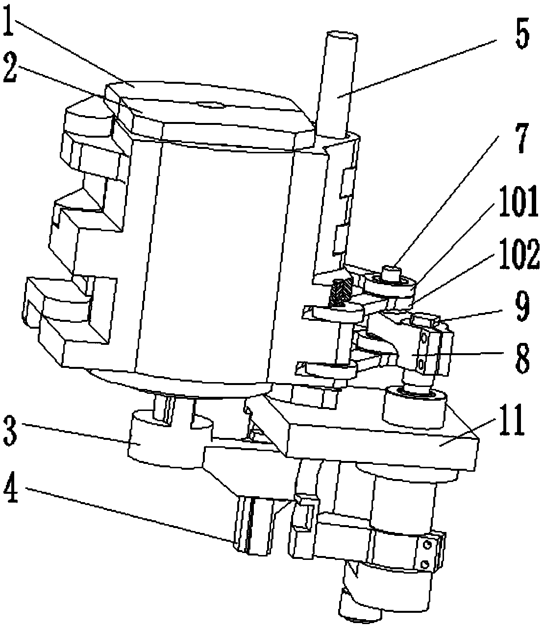 Mold motion mechanism of bottle blowing machine