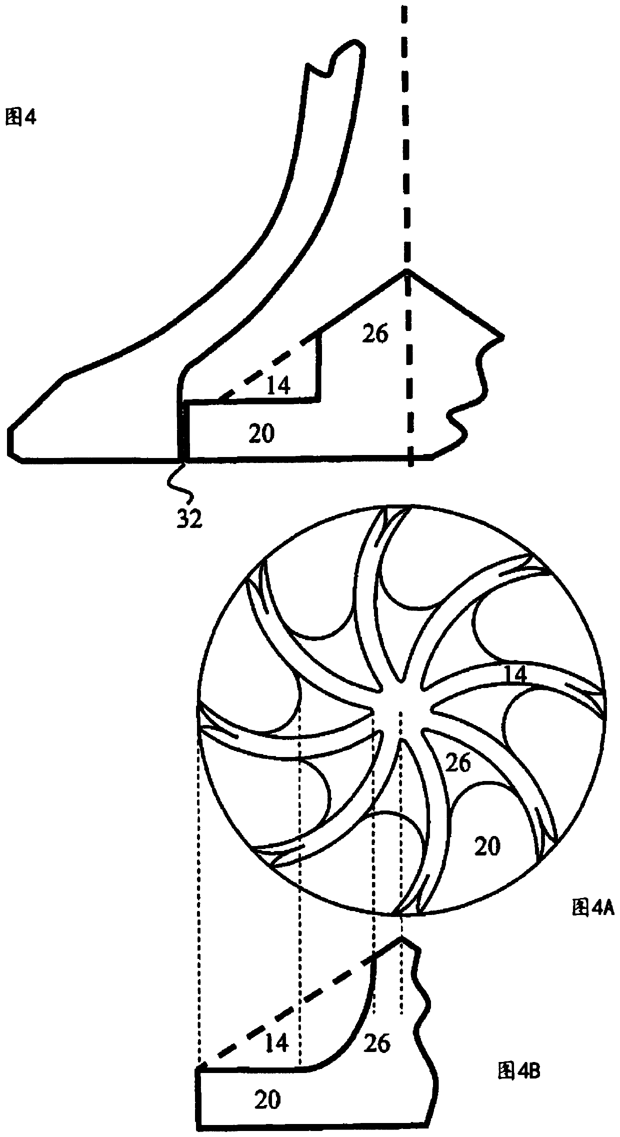 Valve with guide vanes for coolant for internal combustion engines