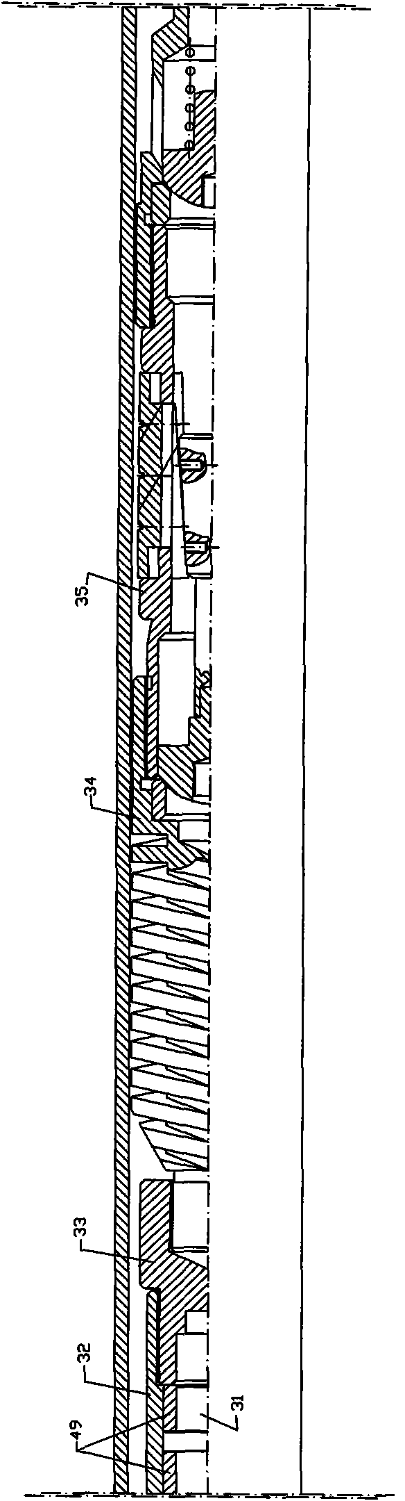 Multi-section centering self-rotating reducer oil pipe pump