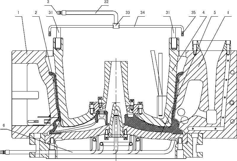 Casting method for hub and water mist cooling device used in casting method