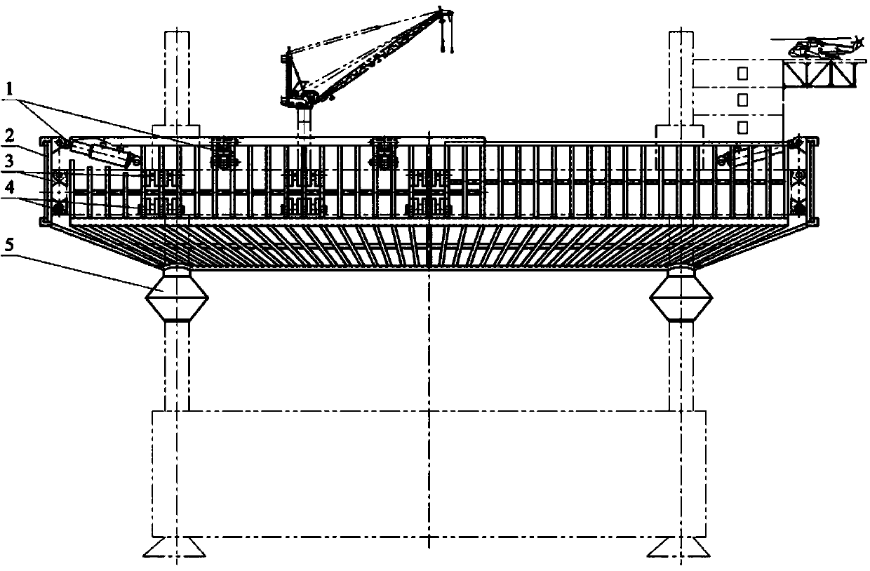 Cofferdam type hydraulic anti-impact and ice-resistant device for marine nuclear power platform